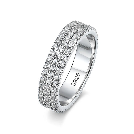 18k Plated Pavé Moissanite Ring