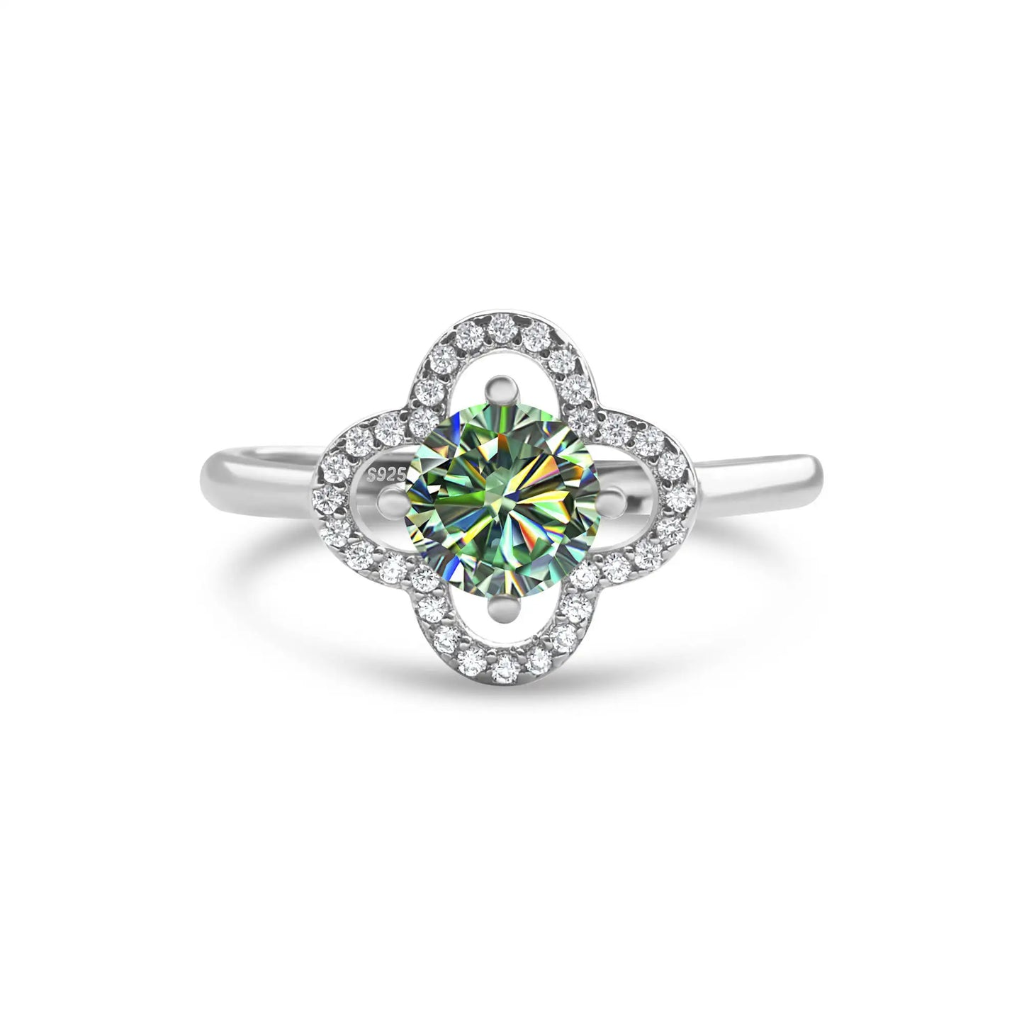 1 Carat Moissanite Flower Ring