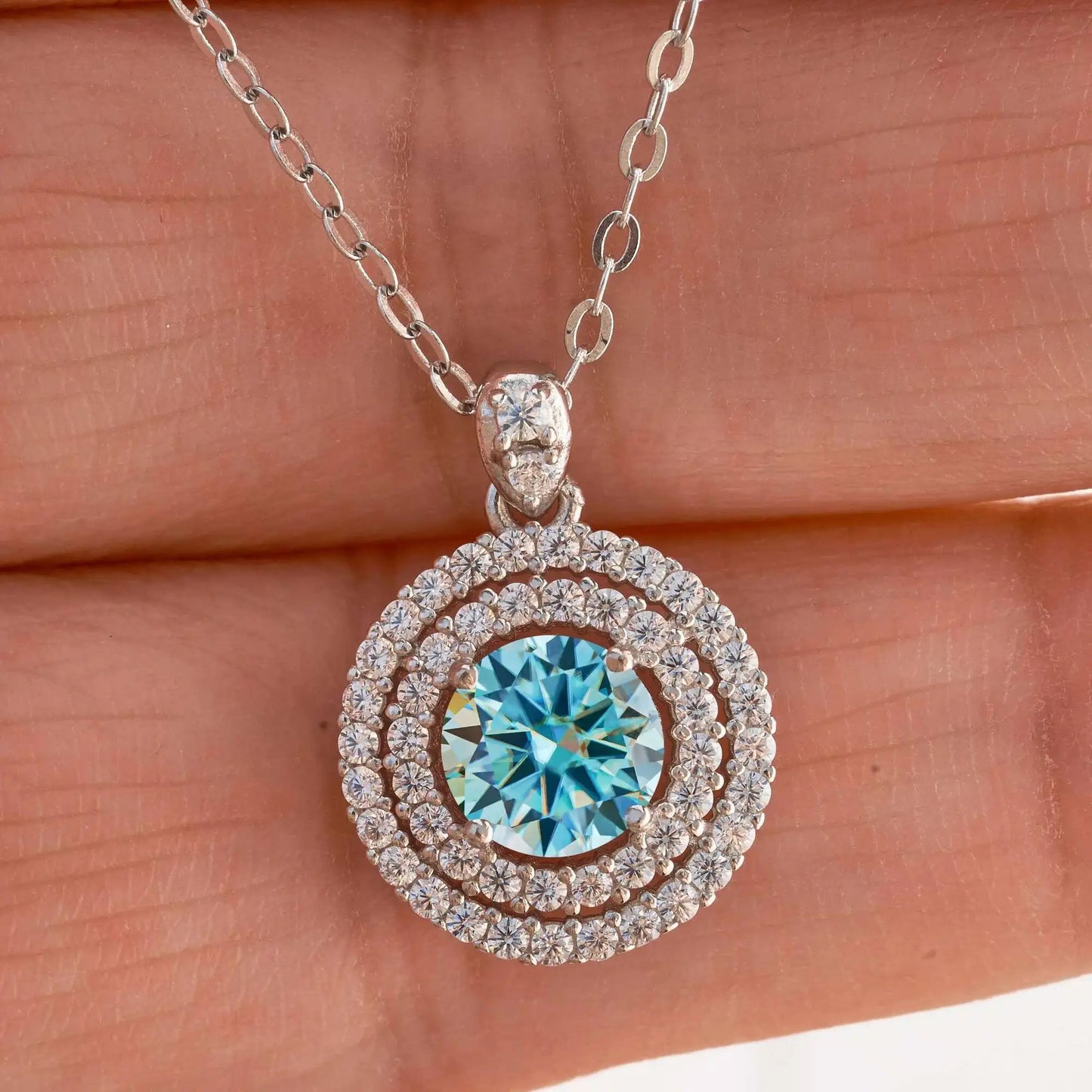 1 Carat Moissanite Pendant Necklace