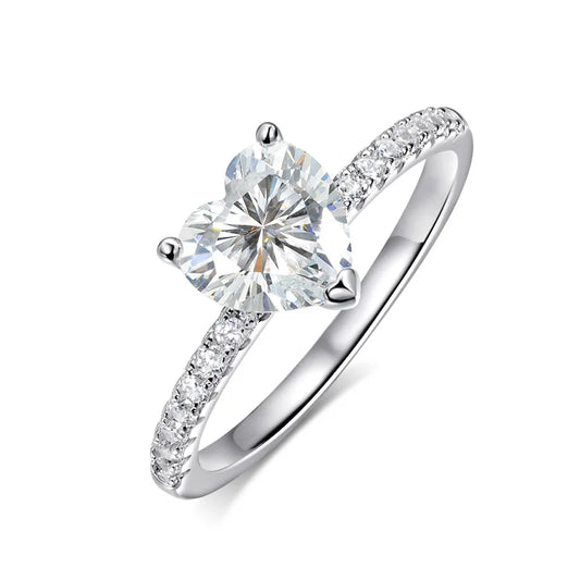 18k Plated Heart Moissanite