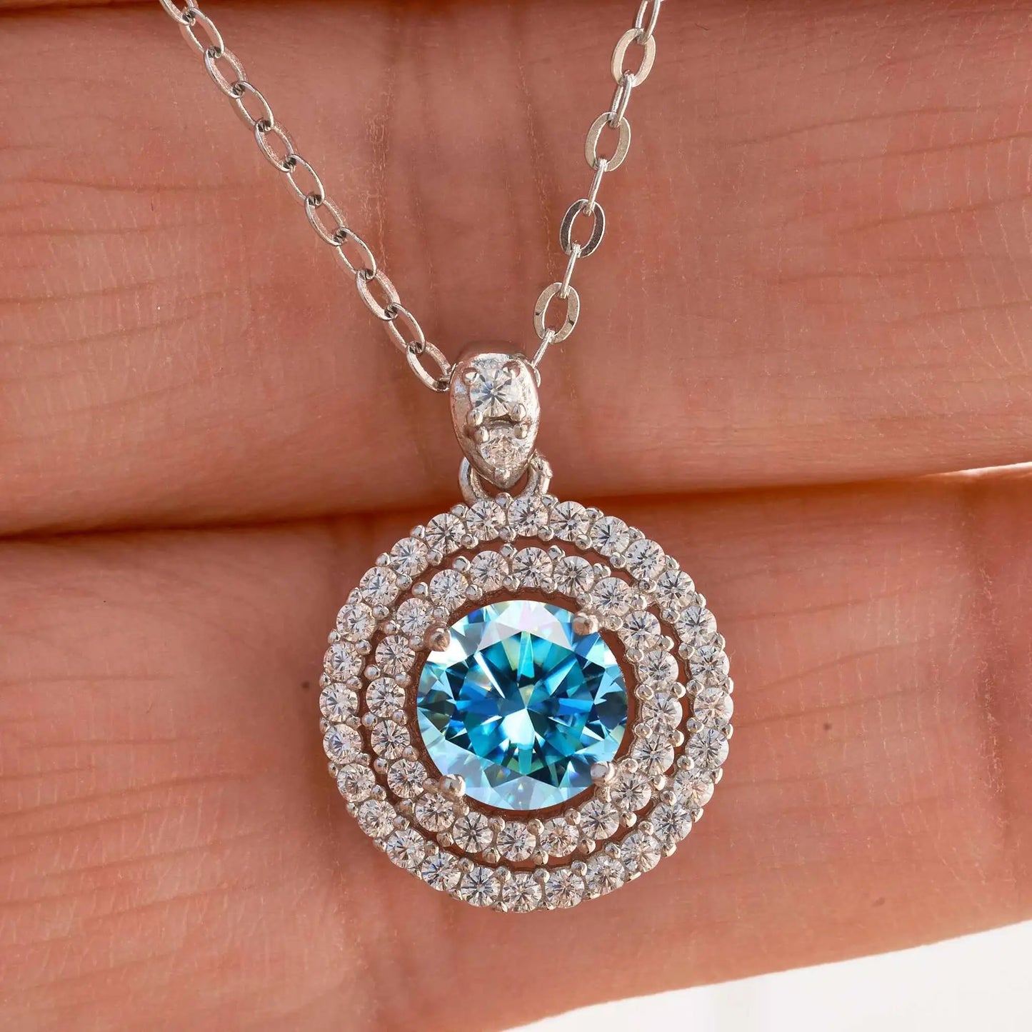1 Carat Moissanite Pendant Necklace