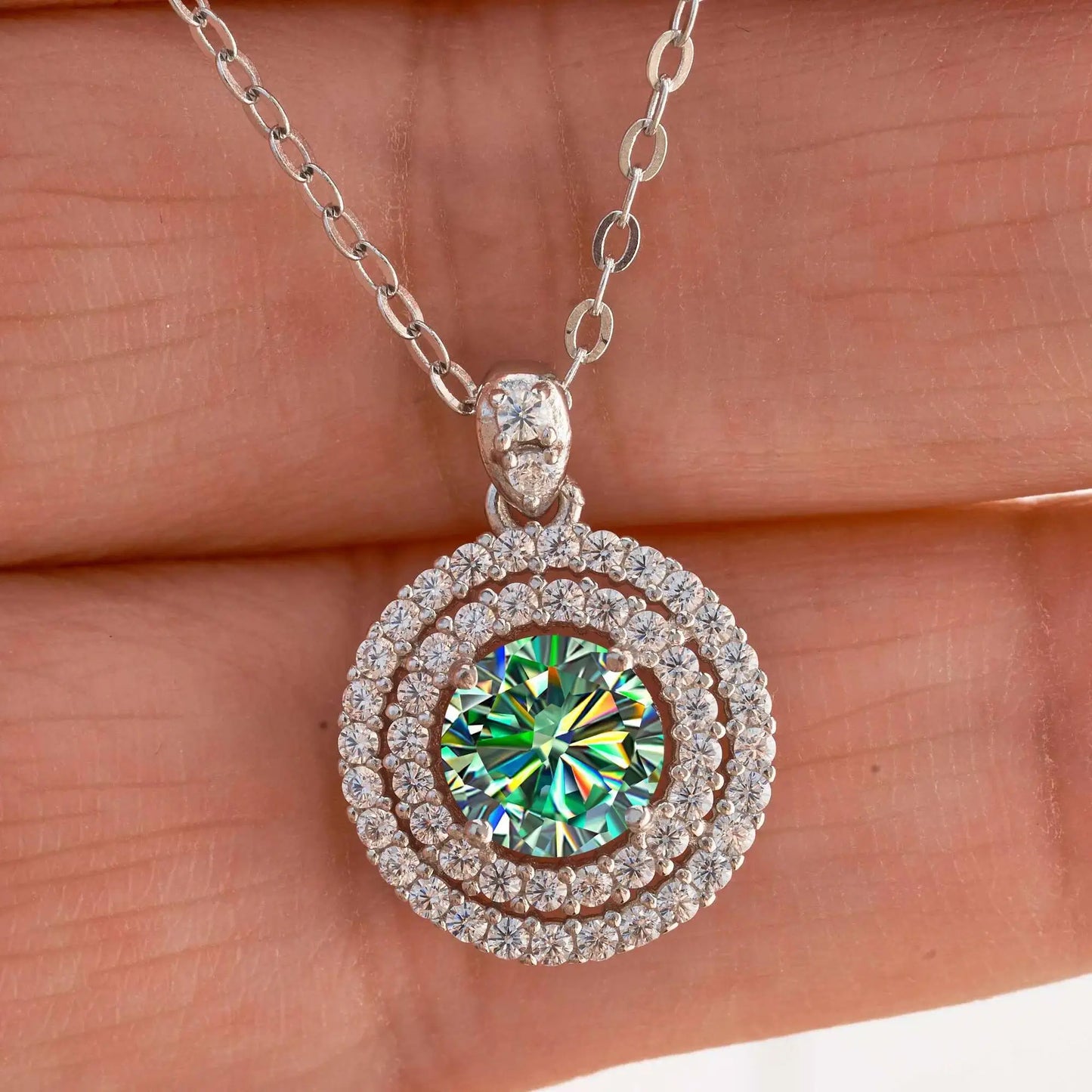 1 Carat Moissanite Pendant Necklace
