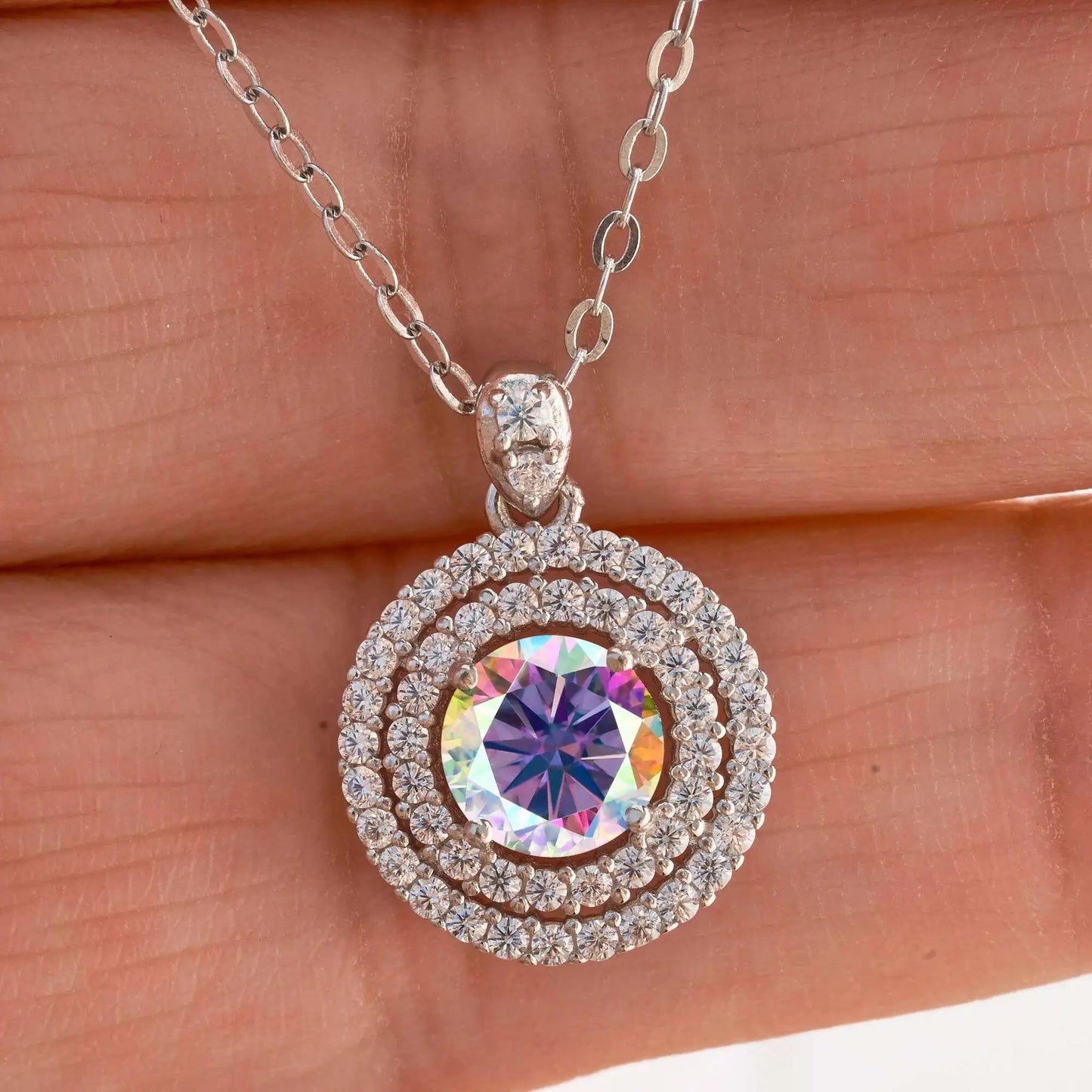 1 Carat Moissanite Pendant Necklace
