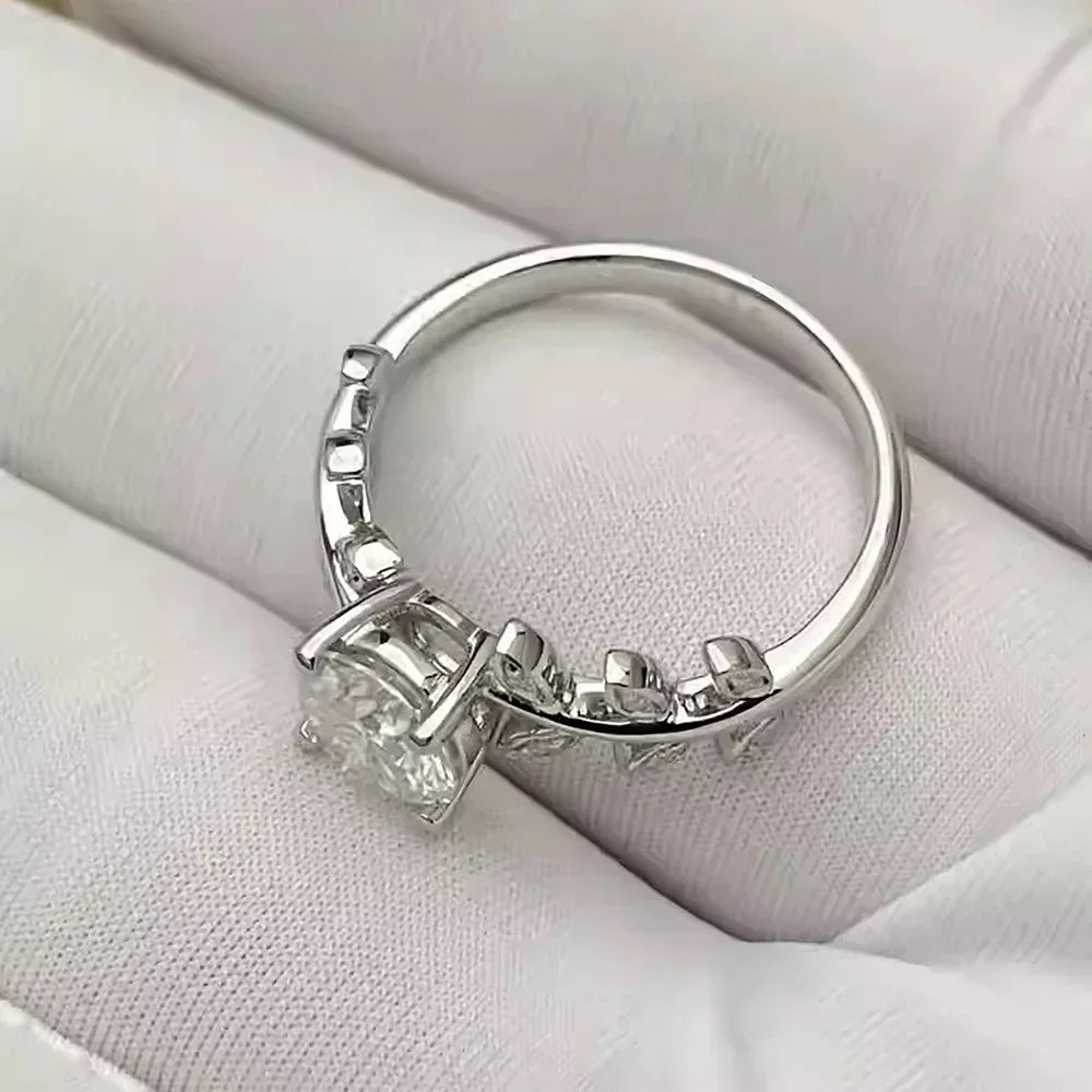 1 Carat Leaf Moissanite Promise Ring