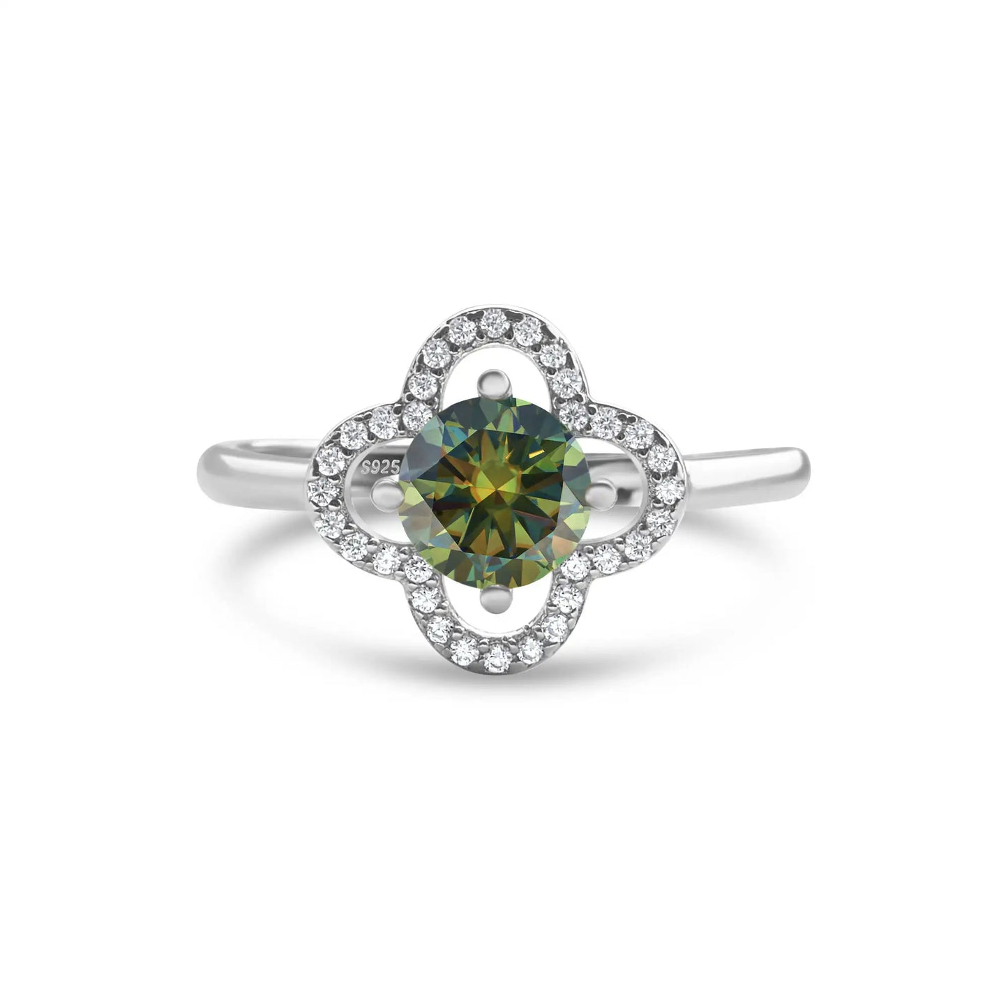 1 Carat Moissanite Flower Ring