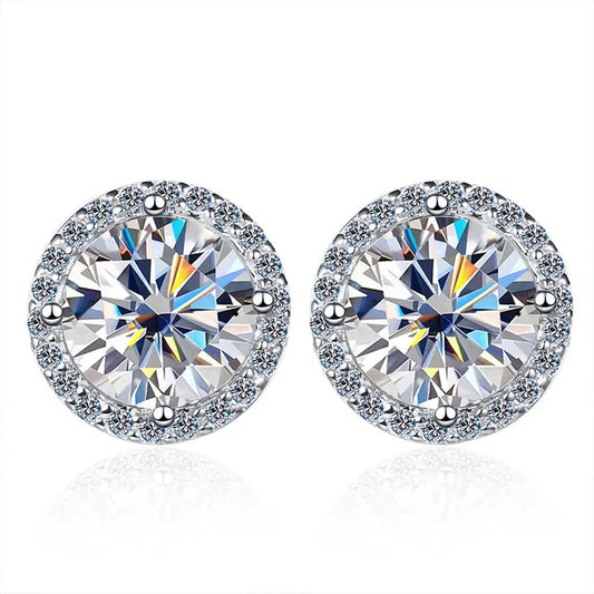 1ct Moissanite Dangle Stud Earrings