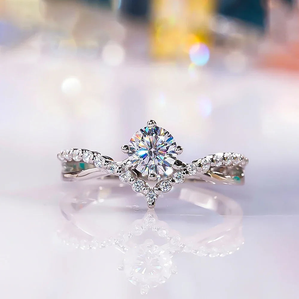 1 Carat Moissanite Bridal Ring Set