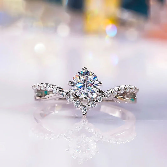 1 Carat Moissanite Bridal Ring Set