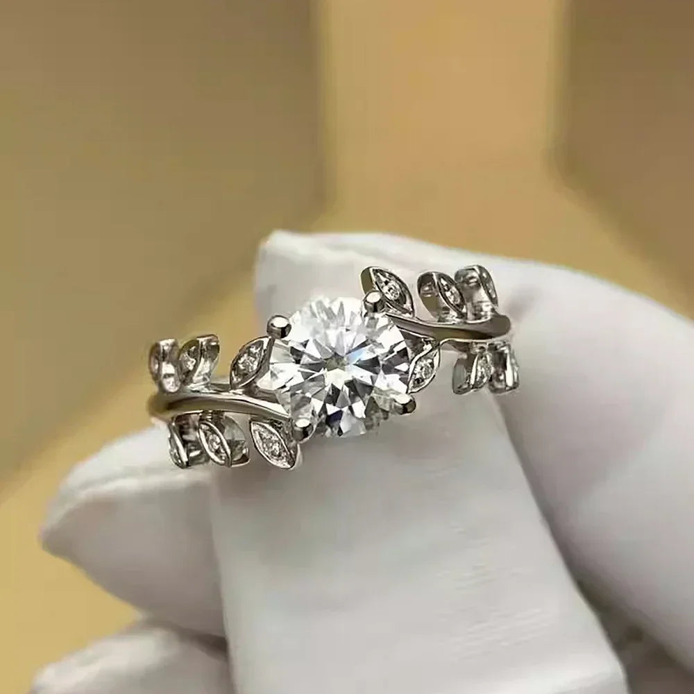 1 Carat Leaf Moissanite Promise Ring
