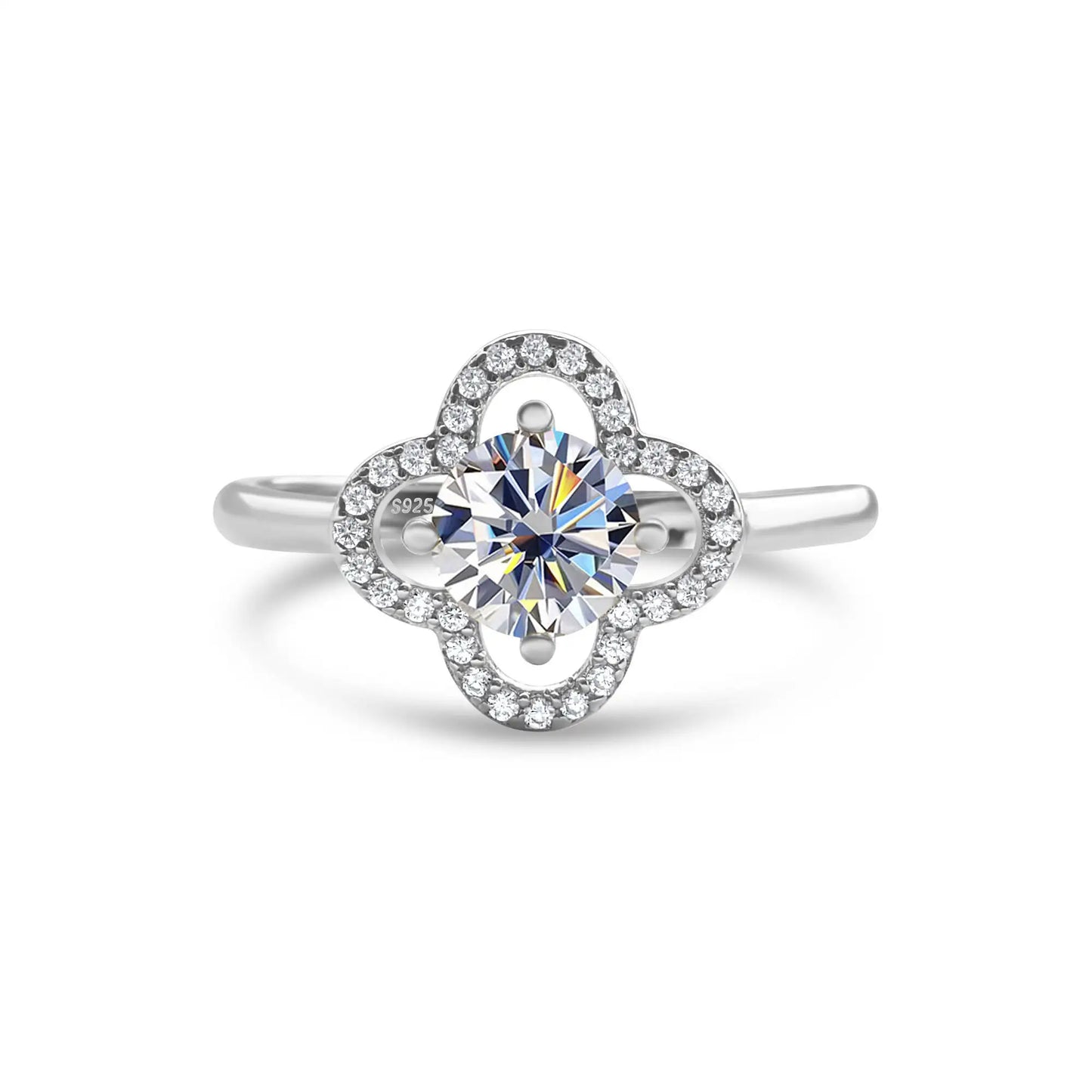 1 Carat Moissanite Flower Ring