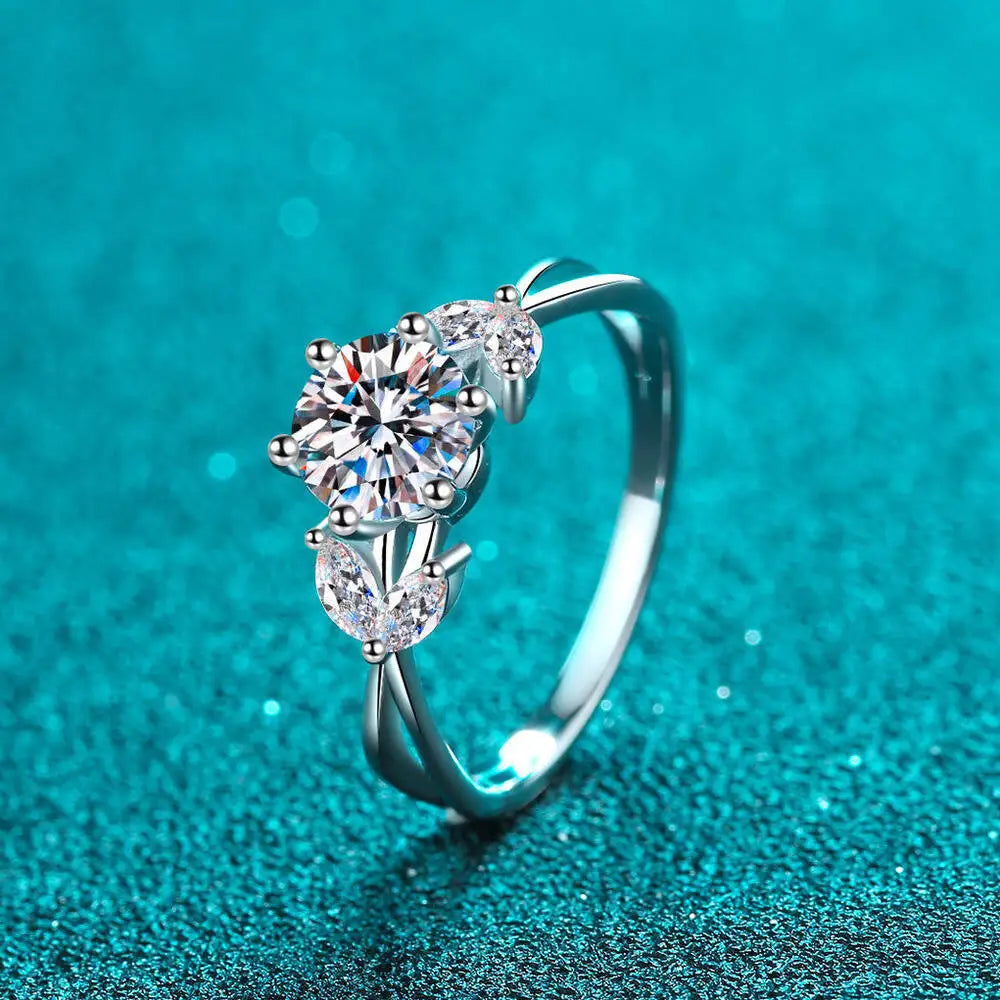 1 Carat Moissanite Solitaire Ring