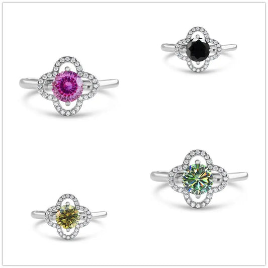 1 Carat Moissanite Flower Ring