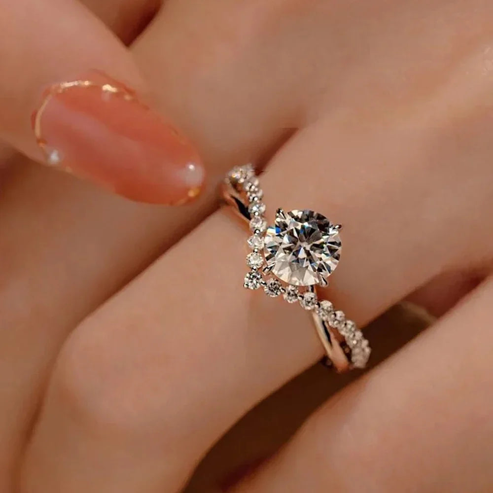 1 Carat Moissanite Bridal Ring Set