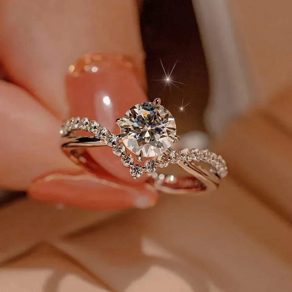 1 Carat Moissanite Bridal Ring Set