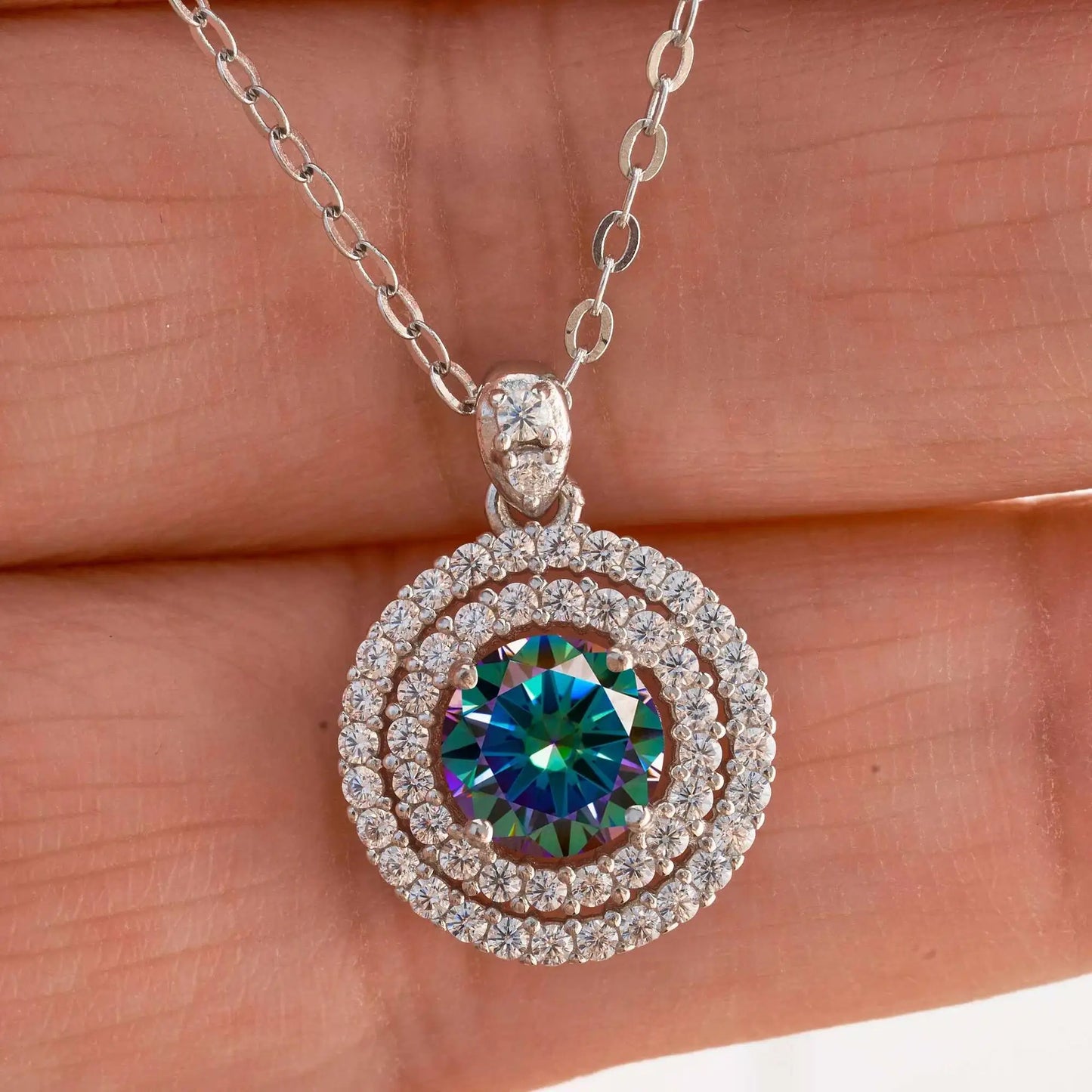 1 Carat Moissanite Pendant Necklace