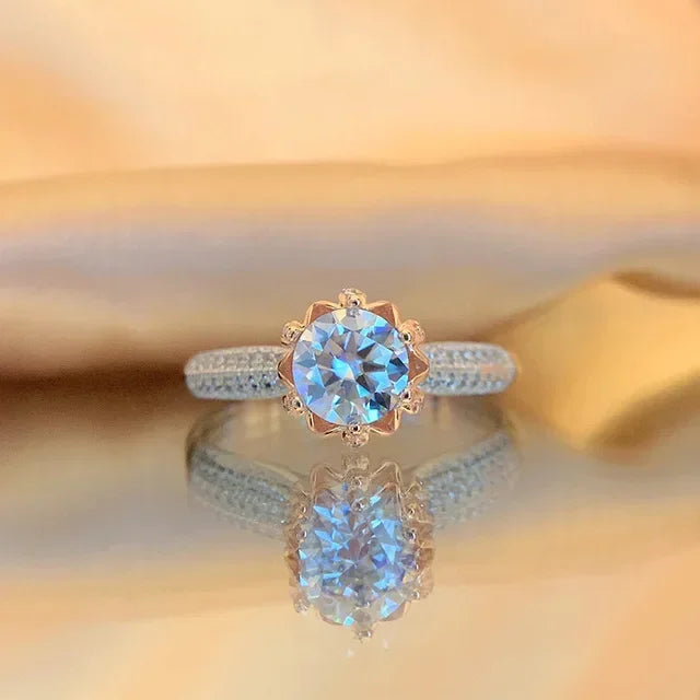 1 Carat D Color White And Red Moissanite Ring For Women S925 Sterling Silver Plate Pt950 Wedding Band Fine Jewelry Wholesale