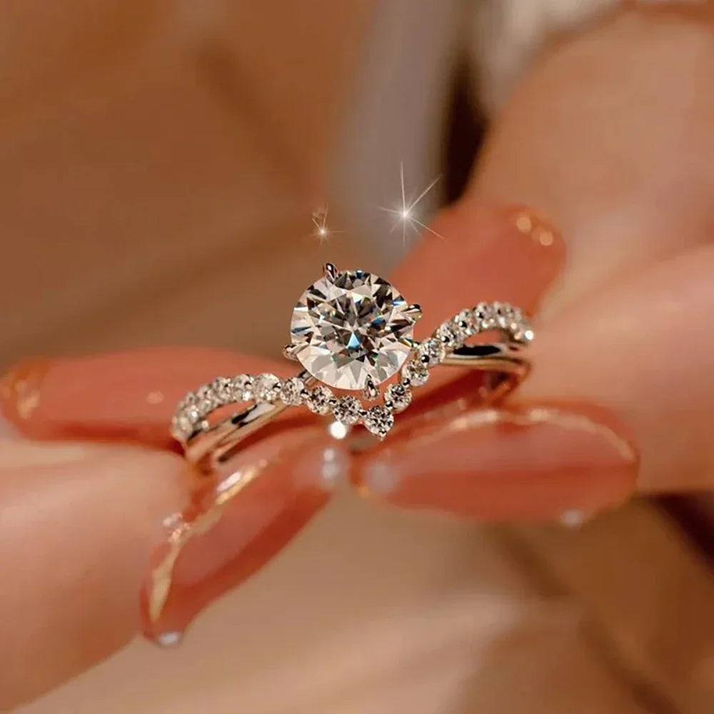 1 Carat Moissanite Bridal Ring Set