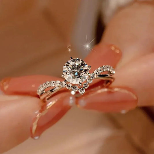1 Carat Moissanite Bridal Ring Set