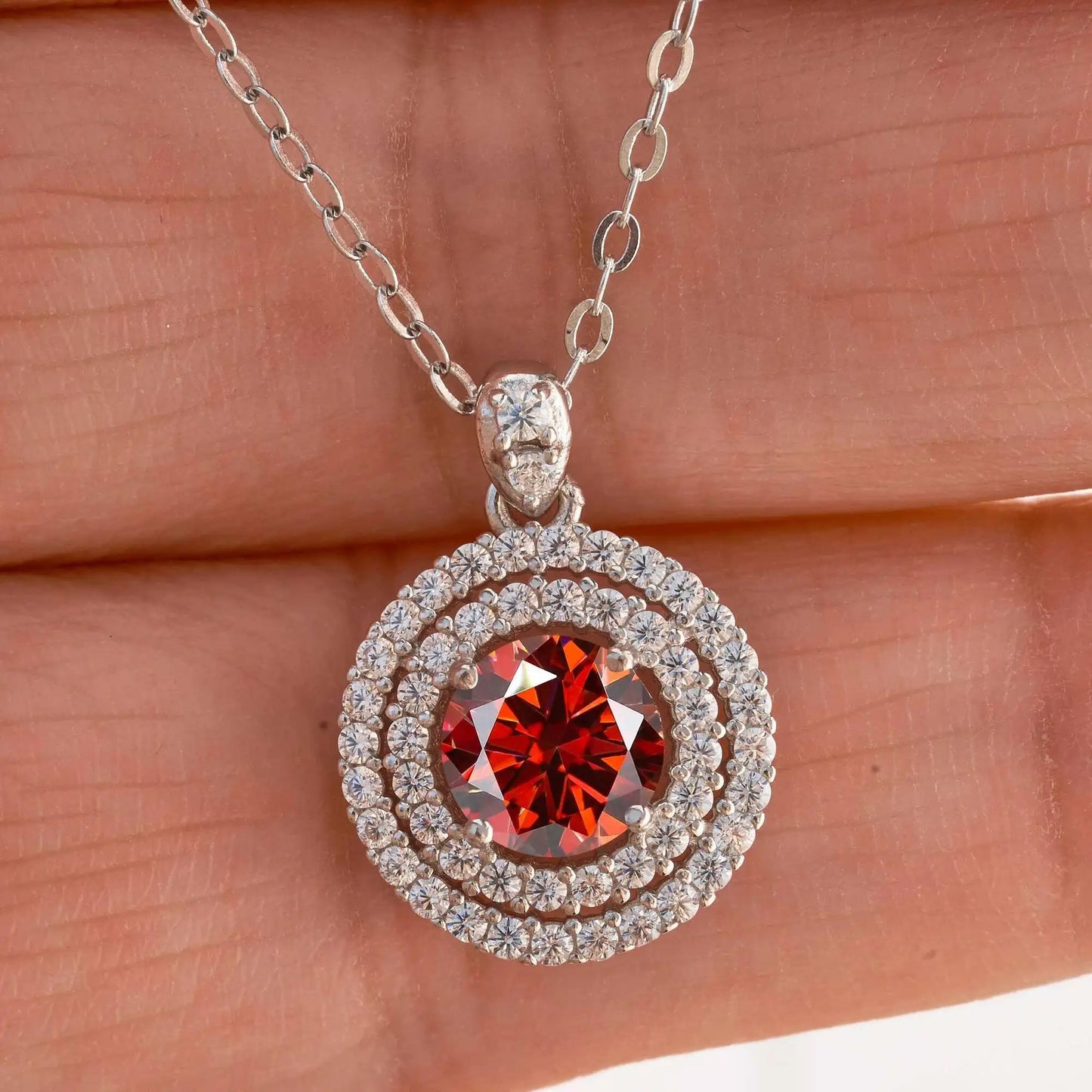 1 Carat Moissanite Pendant Necklace