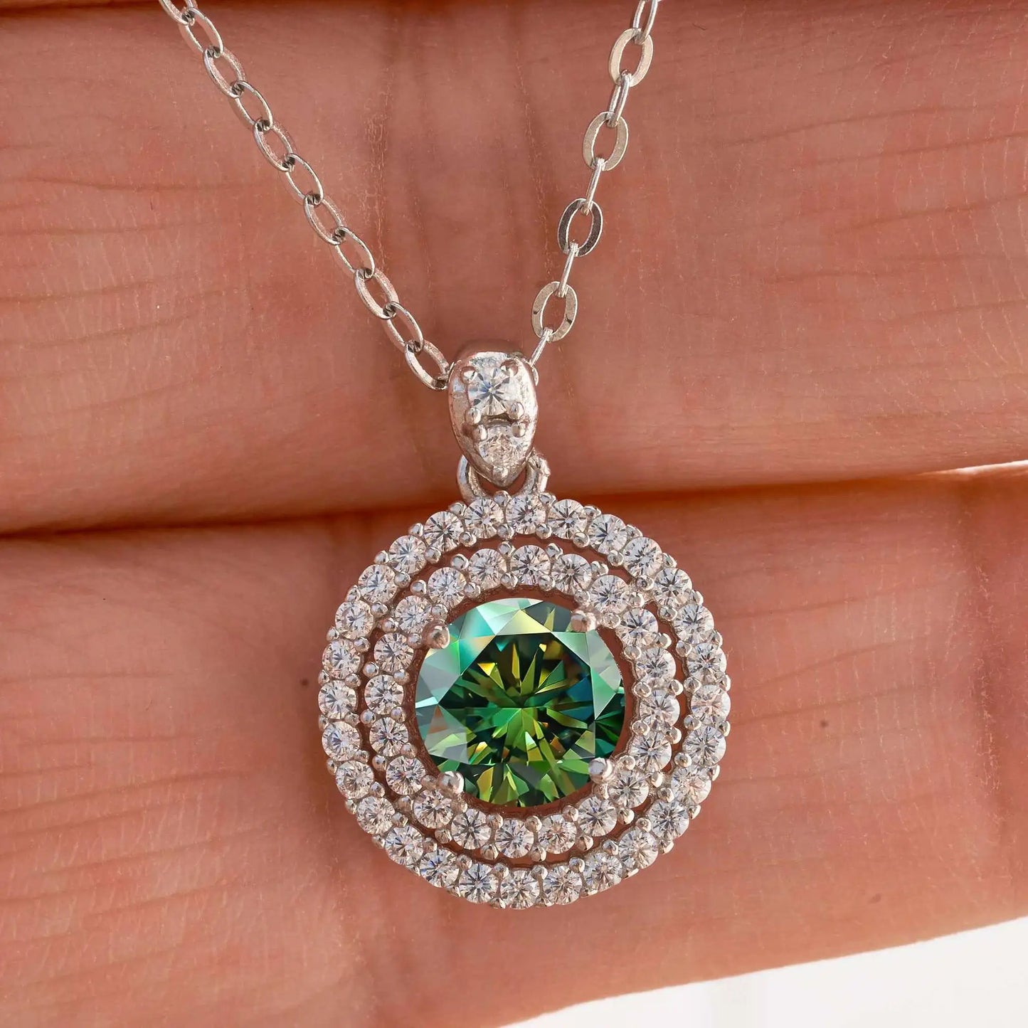 1 Carat Moissanite Pendant Necklace