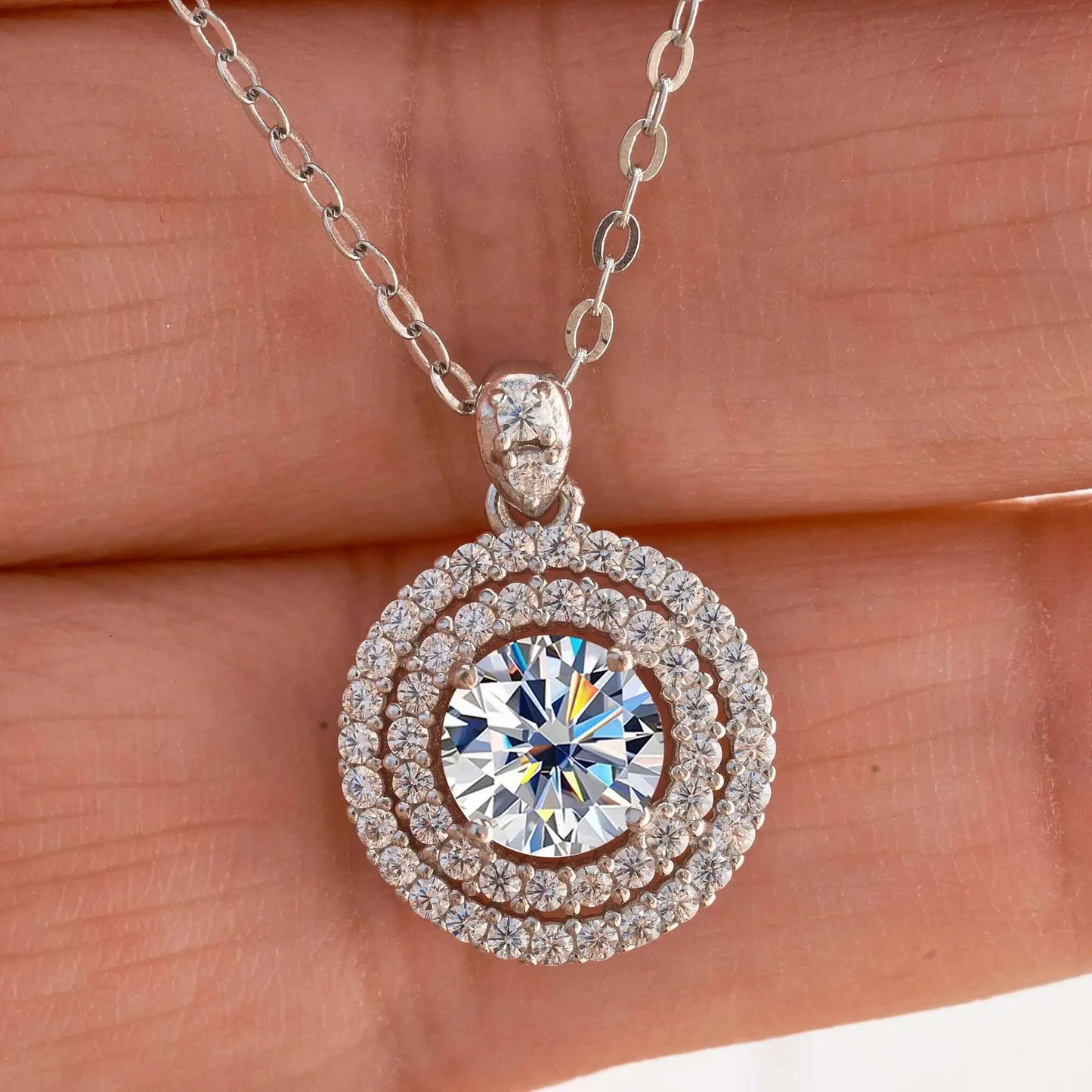 1 Carat Moissanite Pendant Necklace