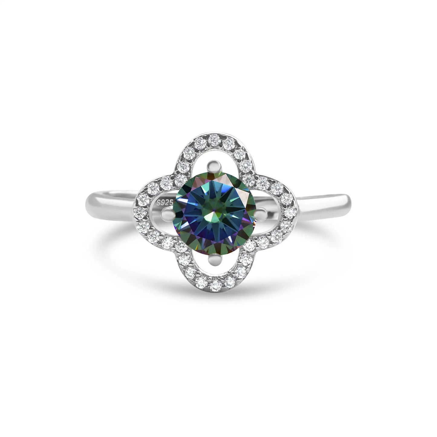 1 Carat Moissanite Flower Ring